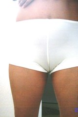 Tasty white undies form a cute camel toe